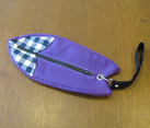 Fish bag purple and black check