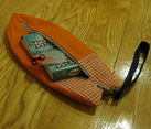 Fish bag orange and orange check